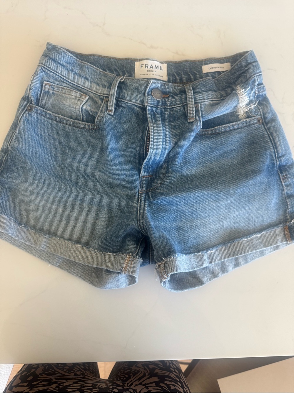 Frame Le Brigette Denim Light Blue Rolled-Cuff Women's Jean Shorts